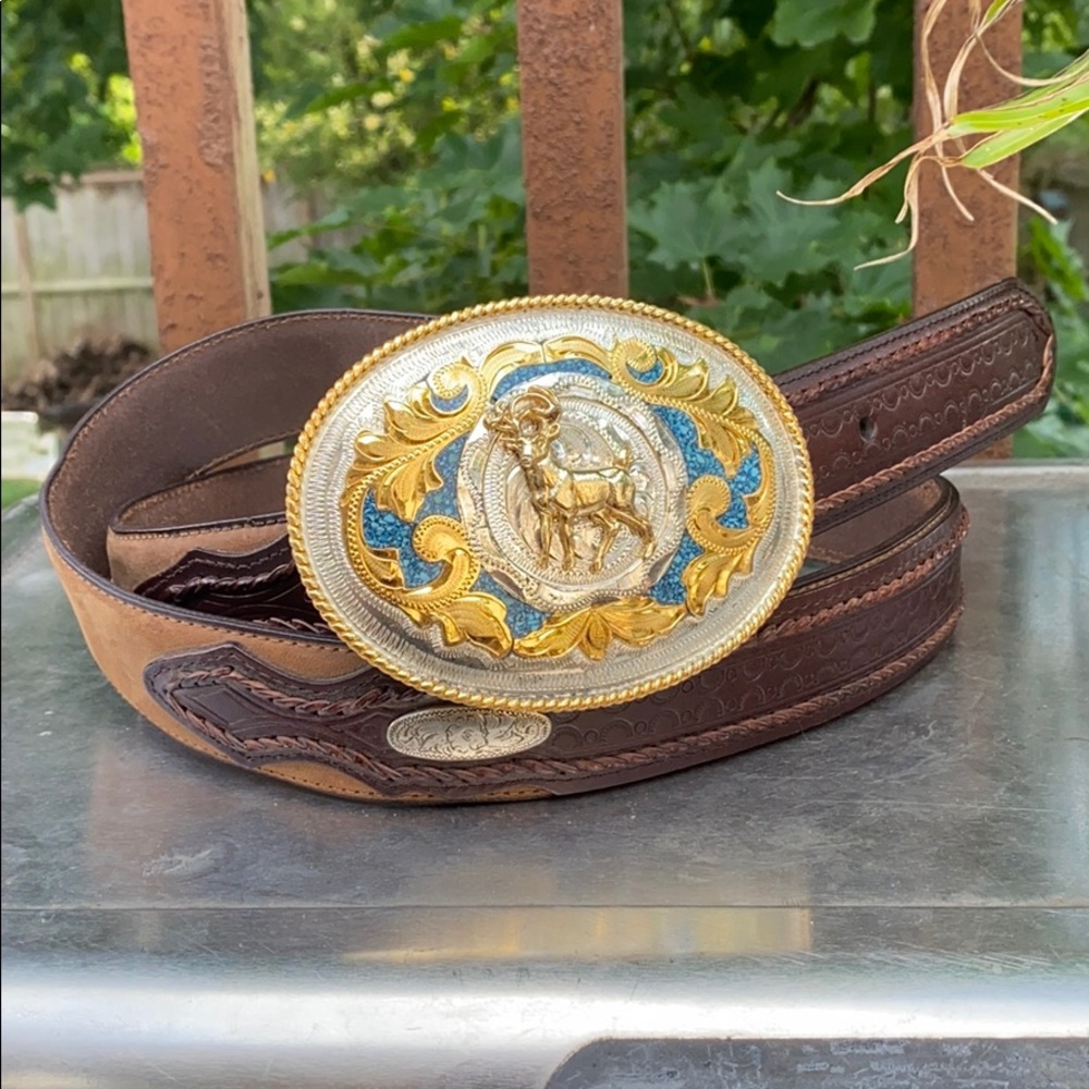 Alpaca Mexico Turquoise Deer w/ leather belt